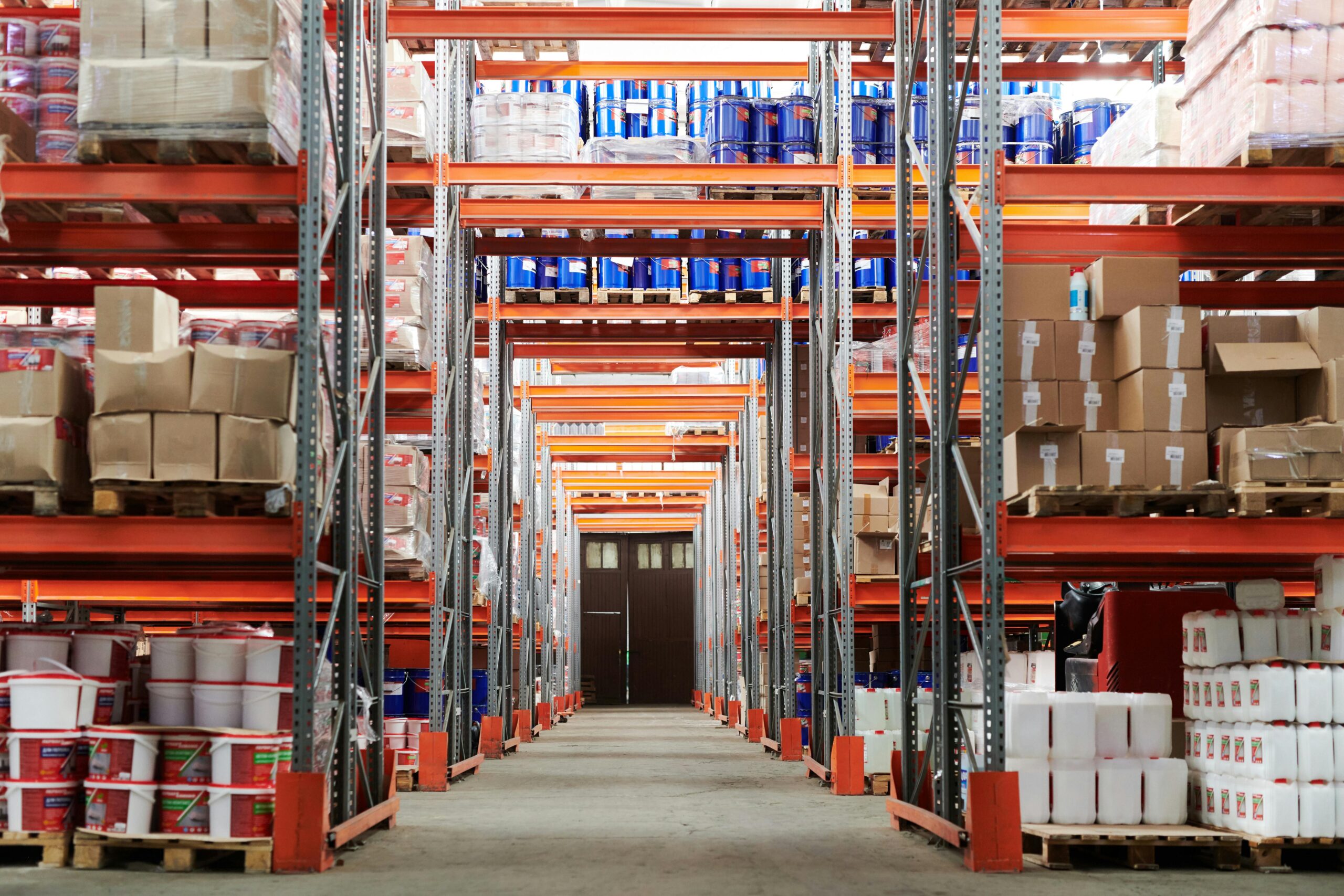 alt="Materials in a warehouse."